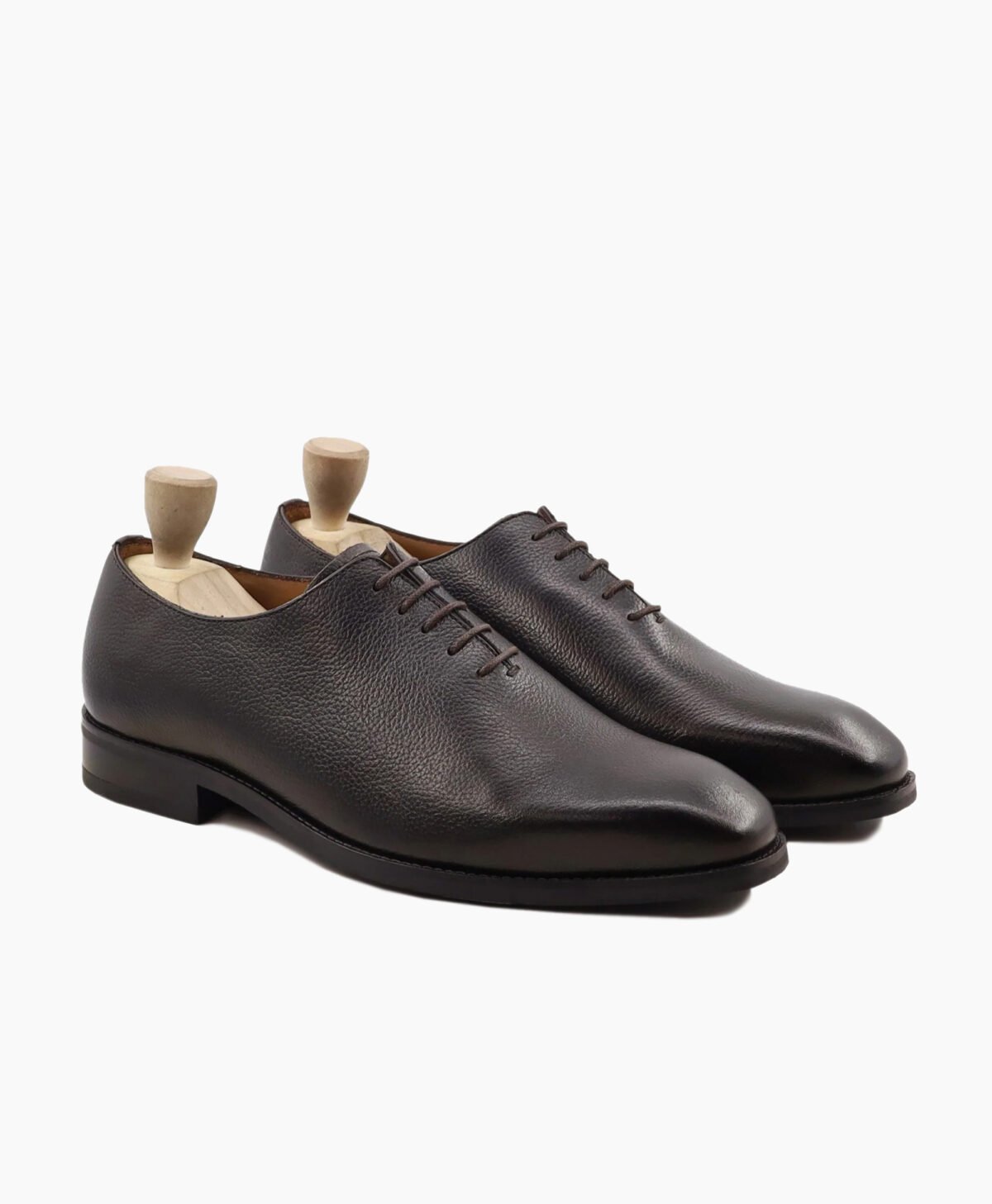 Calistoga Wholecut Dark Brown Pebble Grain Leather Shoes Image200