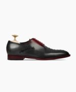 Denver Wholecut Charcoal Oxblood Patina Calf Leather Shoes