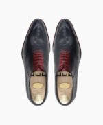 Denver Wholecut Charcoal Oxblood Patina Calf Leather Shoes