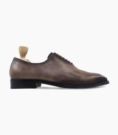 Durango Wholecut Burnished Black Berry Calf Leather Shoes