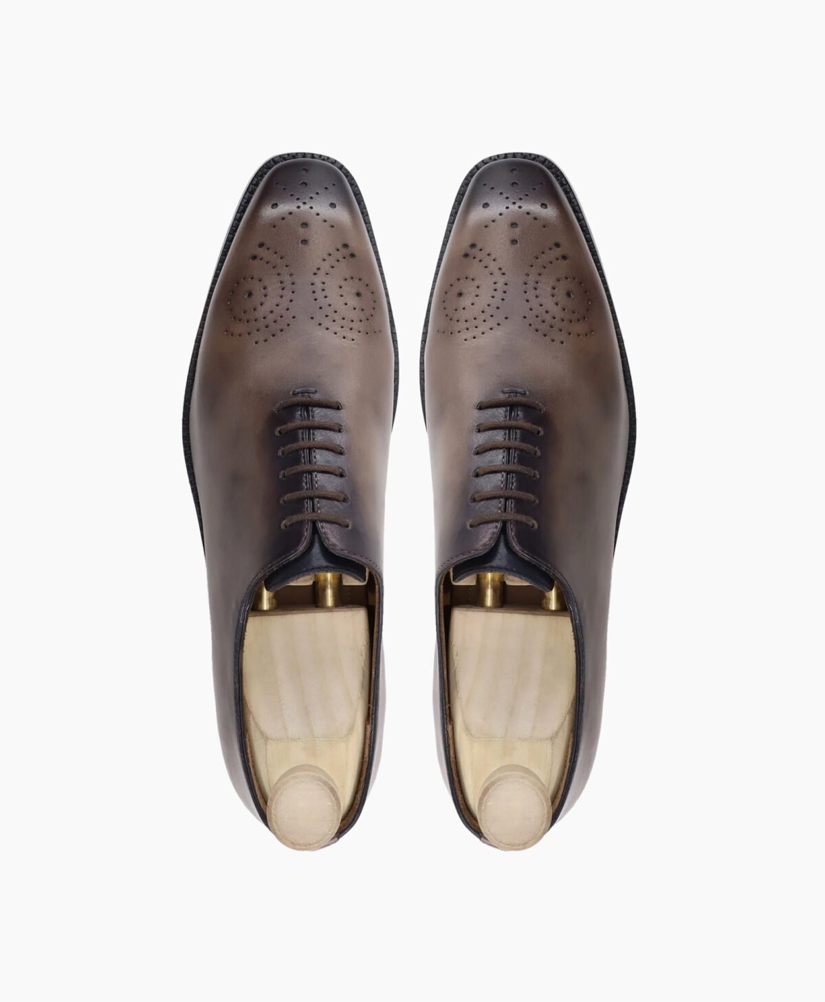 Durango Wholecut Burnished Black Berry Calf Leather Shoes