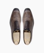Durango Wholecut Burnished Black Berry Calf Leather Shoes