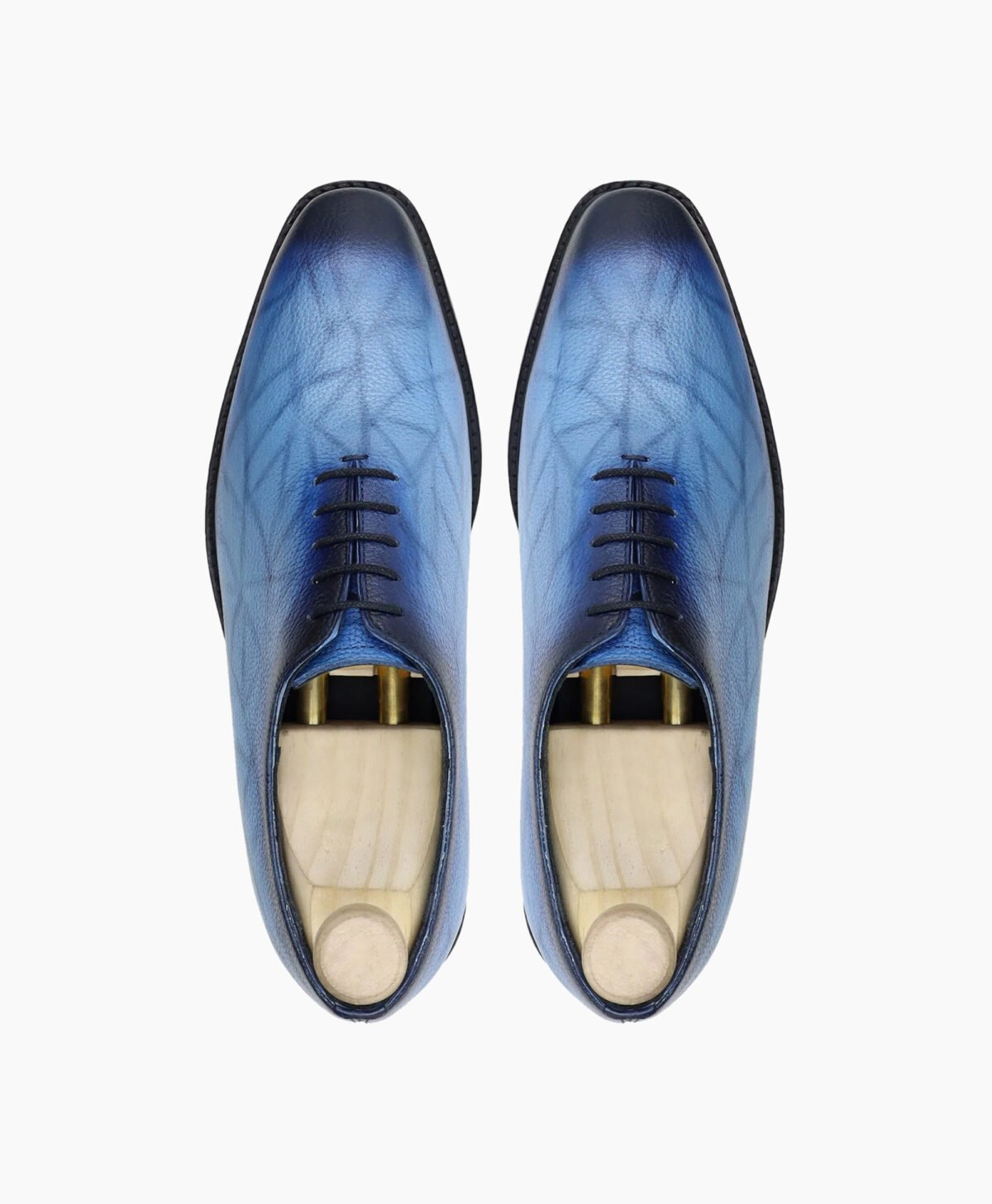 Estes Wholexcut Burnished Blue Pebble Grain Leather Shoes Image202