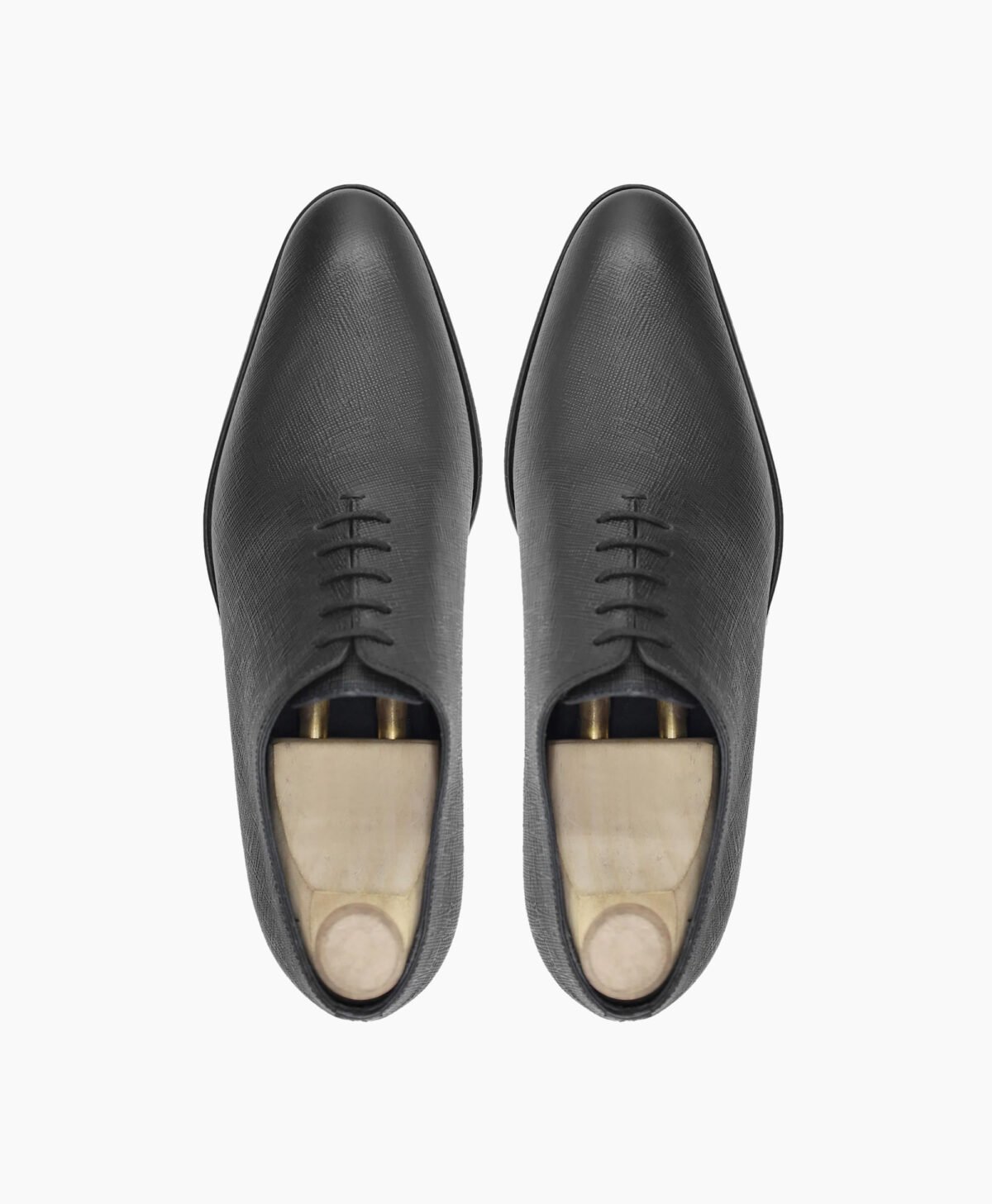 Kingman Wholecut Black Pebble Grain Leather Shoes Image202