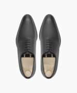 Kingman Wholecut Black Pebble Grain Leather Shoes