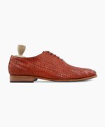 Livermore Wholecut Tan Hand Woven Calf Leather Shoes