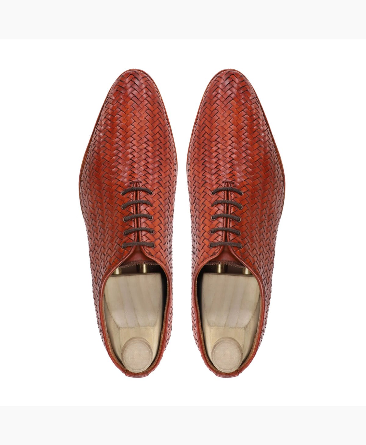 Livermore Wholecut Tan Hand Woven Calf Leather Shoes Image202