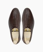 Norwalk Wholecut Dark Brown Hand Woven Calf Leather Shoes