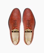 Norwalk Wholecut Tan Hand Woven Calf Leather Shoes