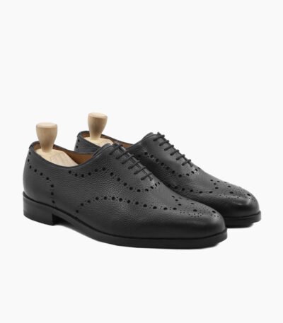 Ojai Wholecut Black Pebble Grain Leather Shoes