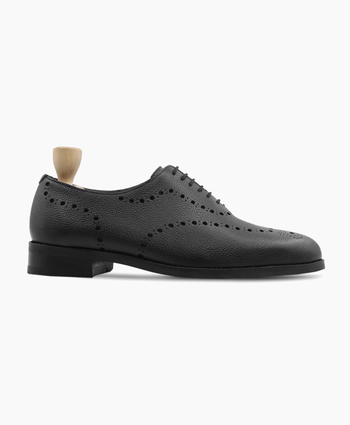 Ojai Wholecut Black Pebble Grain Leather Shoes Image201