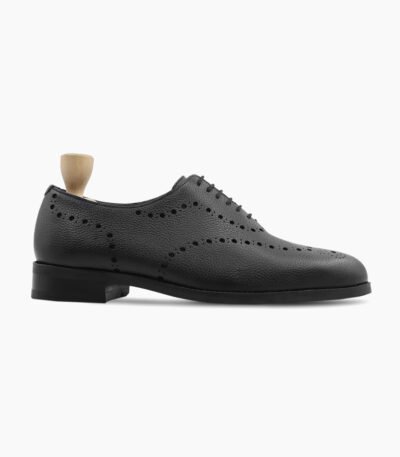 Ojai Wholecut Black Pebble Grain Leather Shoes