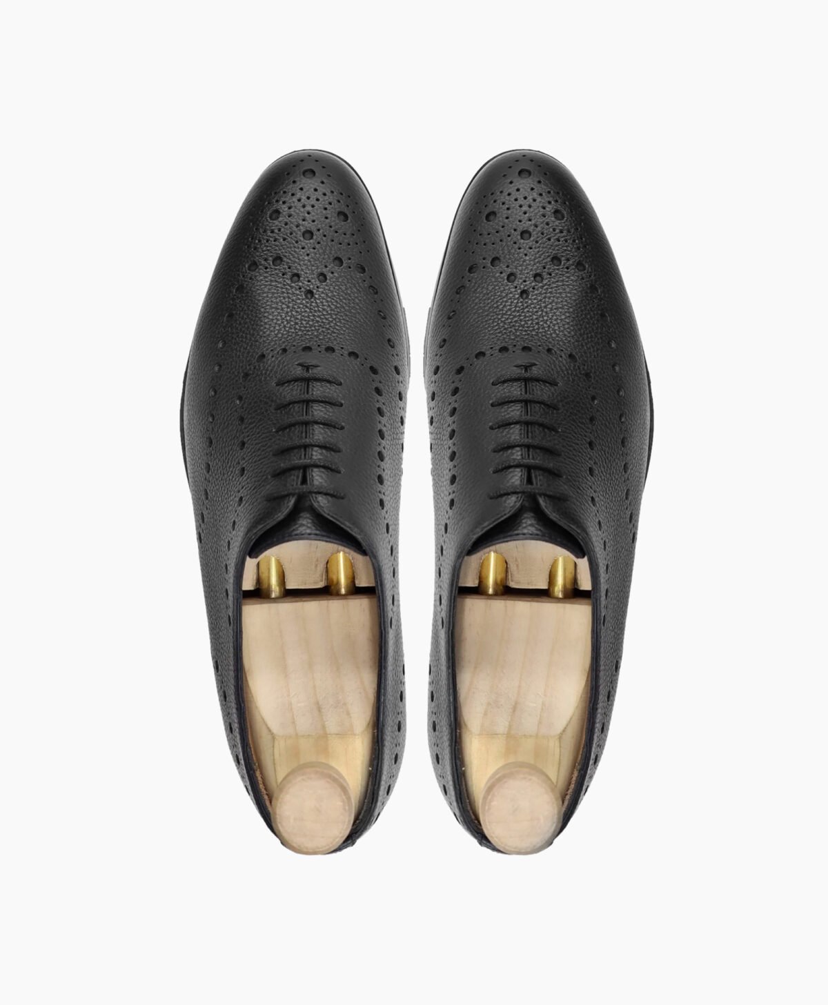 Ojai Wholecut Black Pebble Grain Leather Shoes Image202