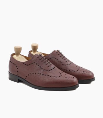 Ojai Wholecut Oxblood Pebble Grain Leather Shoes