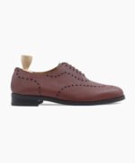 Ojai Wholecut Oxblood Pebble Grain Leather Shoes