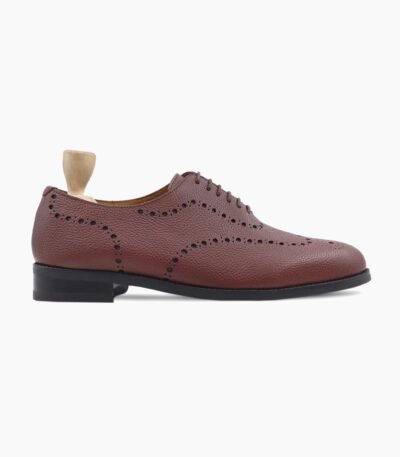 Ojai Wholecut Oxblood Pebble Grain Leather Shoes