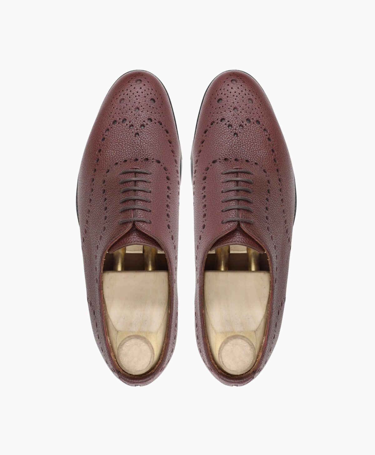 Ojai Wholecut Oxblood Pebble Grain Leather Shoes Image202
