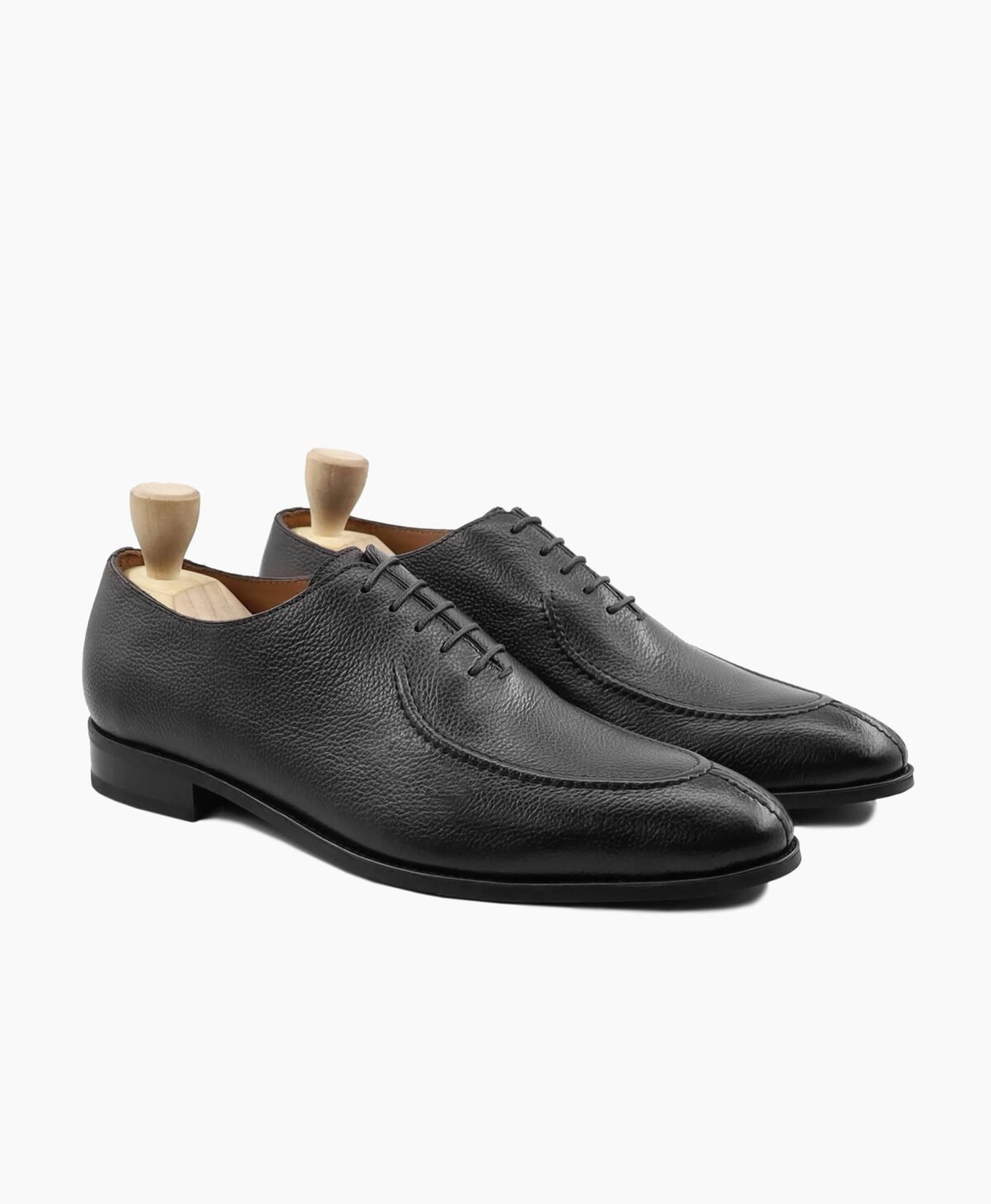 Ozark Wholecut Black Pebble Grain Leather Shoes Image200