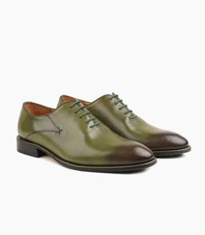 Walpi Wholecut Green Calf Leather Shoes