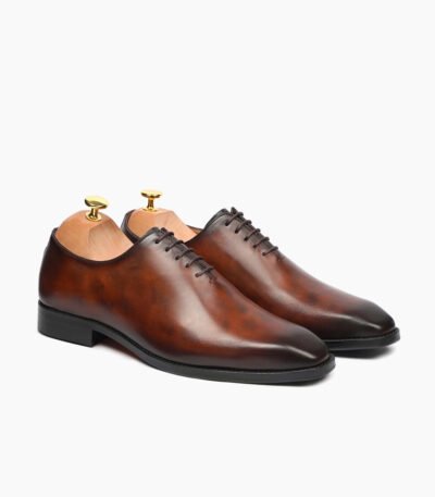 Yuma Wholecut Burnished Brown Calf Leather Shoes