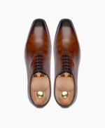 Yuma Wholecut Burnished Brown Calf Leather Shoes