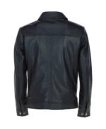 Men's Vintage Leather Bomber Jacket Black Riverton