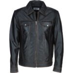 Men's Men's Vintage Leather Bomber Jacket Black Ruboff Riverton