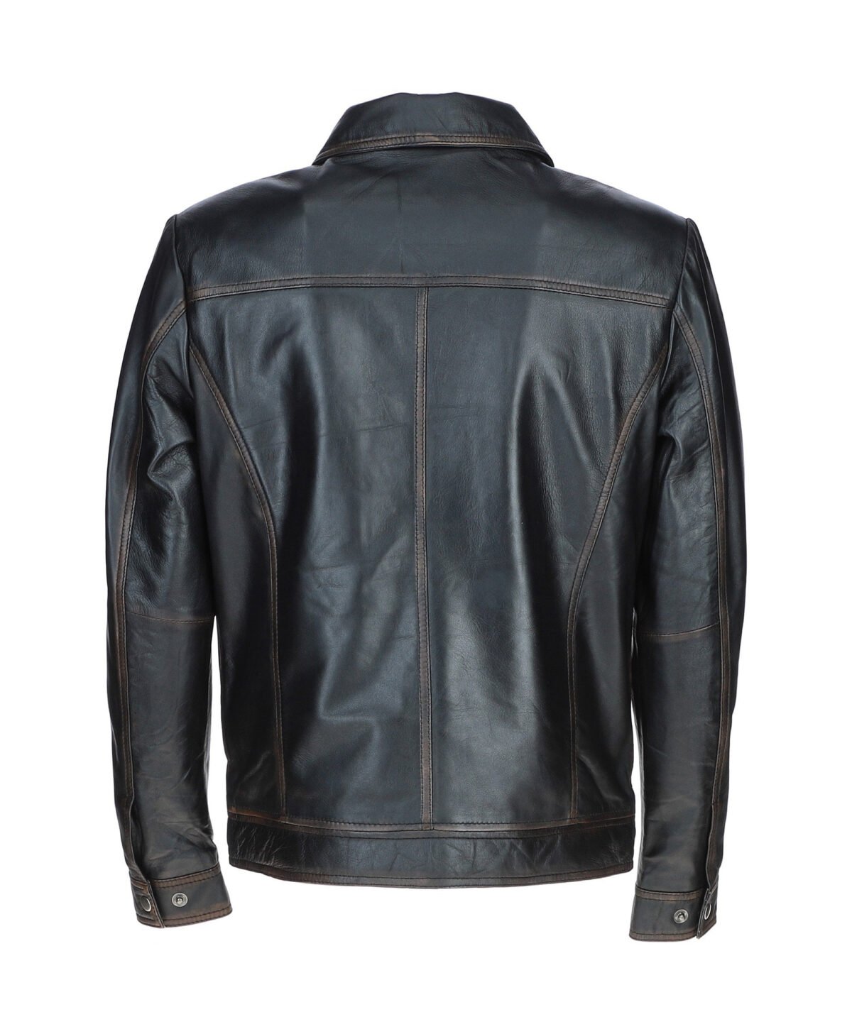 Vintage Leather Bomber Jacket Black Ruboff Riverton