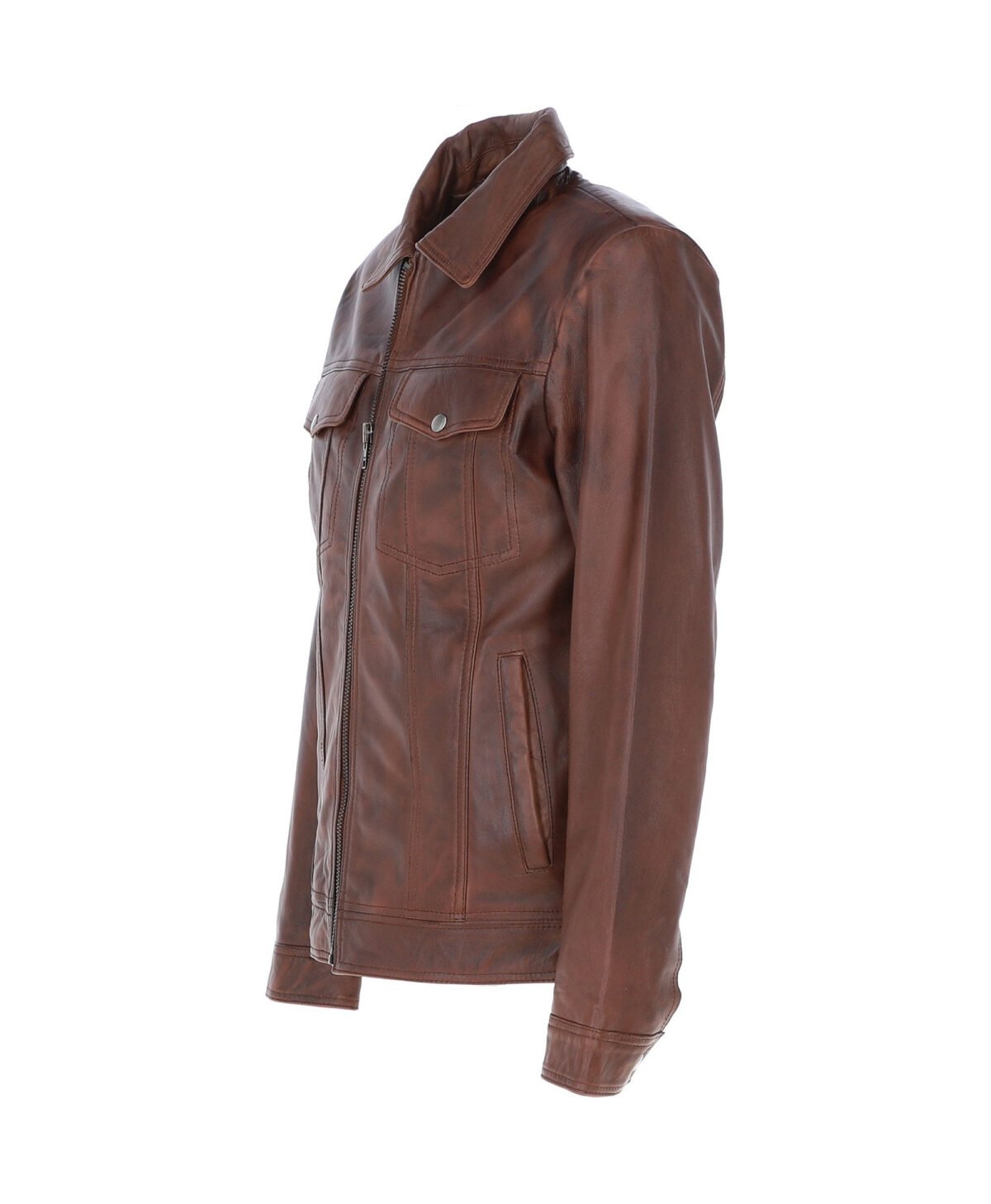 Vintage Leather Bomber Jacket Tan Riverton