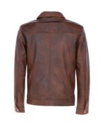 Men's Vintage Leather Bomber Jacket Tan Riverton