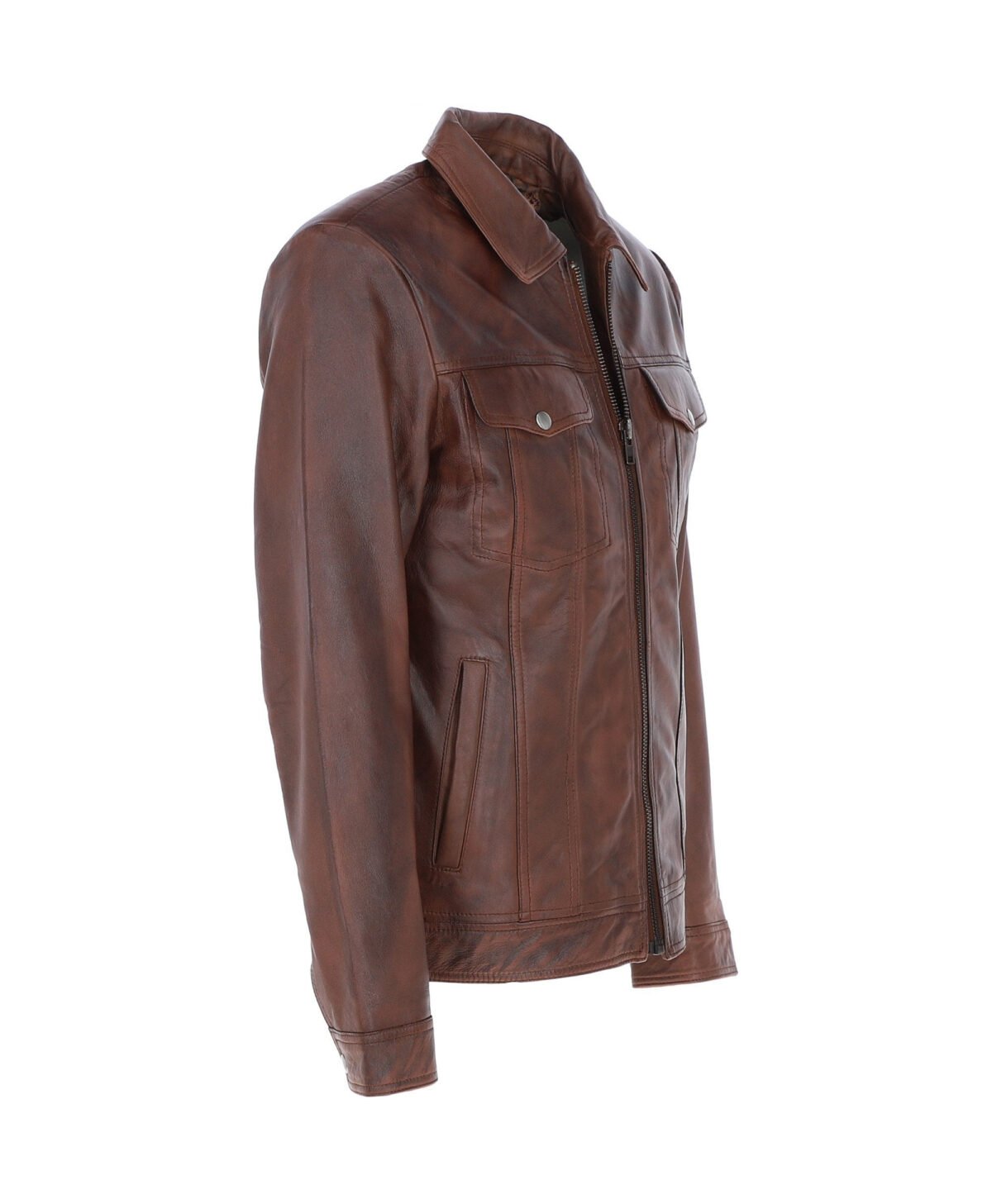 Vintage Leather Bomber Jacket Tan Riverton