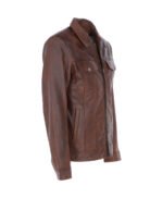 Men's Vintage Leather Bomber Jacket Tan Riverton