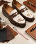 Helen Snake and White Penny Loafers