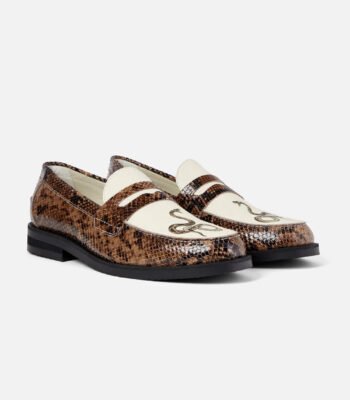Helen Snake and White Penny Loafers