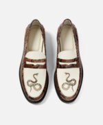 Helen Snake and White Penny Loafers