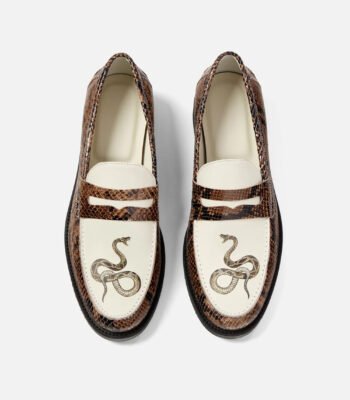 Helen Snake and White Penny Loafers
