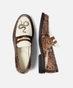 Helen Snake and White Penny Loafers
