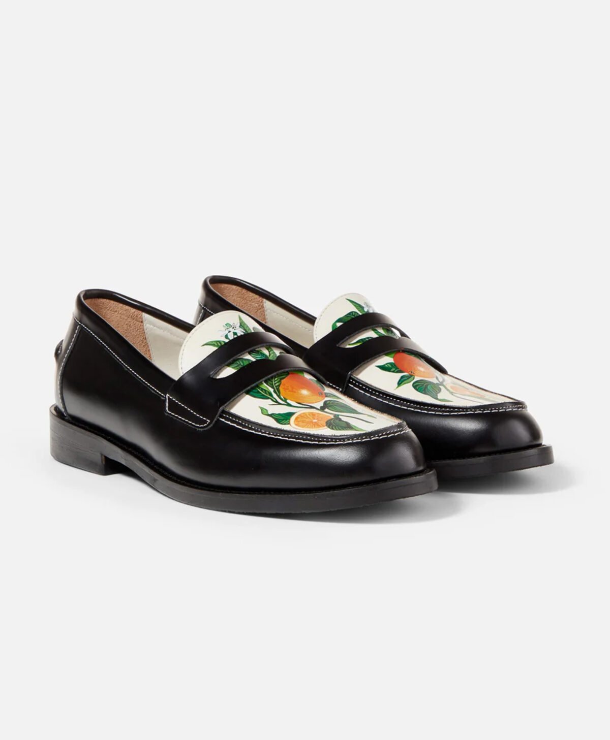 Neenah Hand Painted Orange Penny Loafers