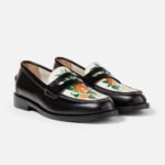 Neenah Hand Painted Orange Penny Loafers