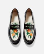 Neenah Hand Painted Orange Penny Loafers