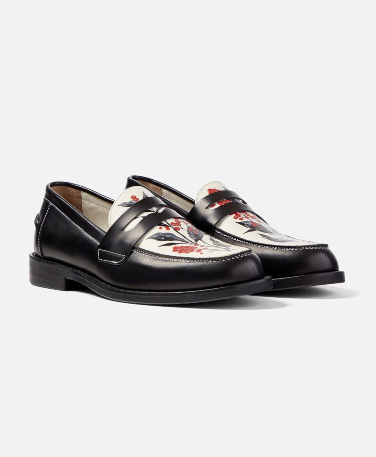 Savannah Hand Painted Berry Penny Loafers