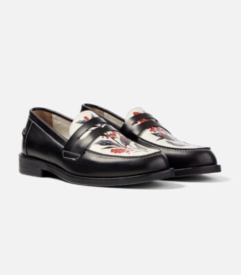 Savannah Hand Painted Berry Penny Loafers