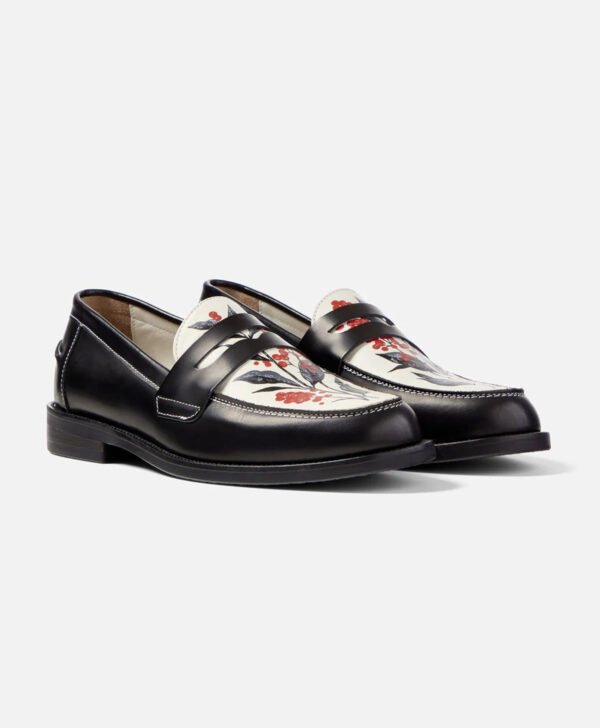 Savannah Hand Painted Berry Penny Loafers