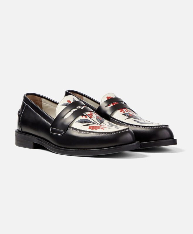 Savannah Hand Painted Berry Penny Loafers