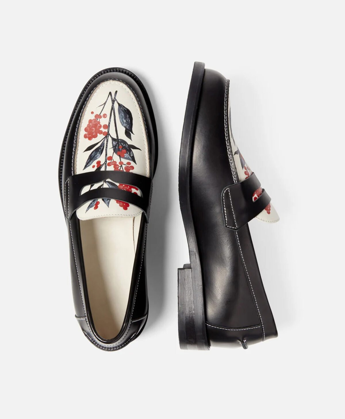 Savannah Hand Painted Berry Penny Loafers