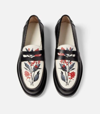 Savannah Hand Painted Berry Penny Loafers