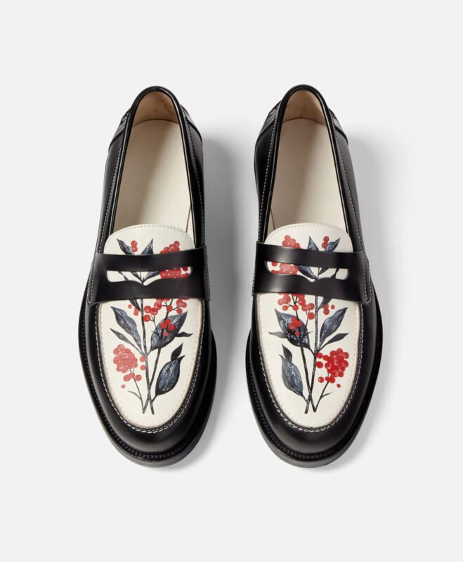 Savannah Hand Painted Berry Penny Loafers