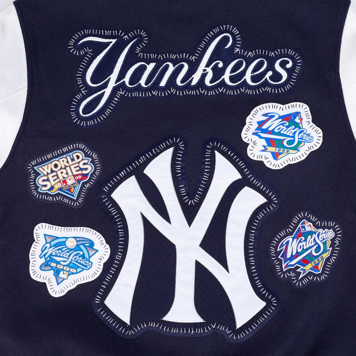 MLB New York Yankees DIY Pick Stitch Men's Rib Wool Varsity Jacket MLB New York Yankees DIY Pick Stitch Men's Rib Wool Varsity Jacket