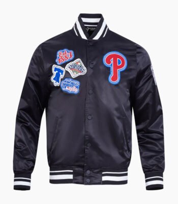 MLB Philadelphia Phillies DIY Pick Stitch Men's Rib Satin Jacket