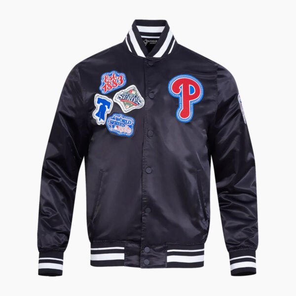 MLB Philadelphia Phillies DIY Pick Stitch Men's Rib Satin Jacket